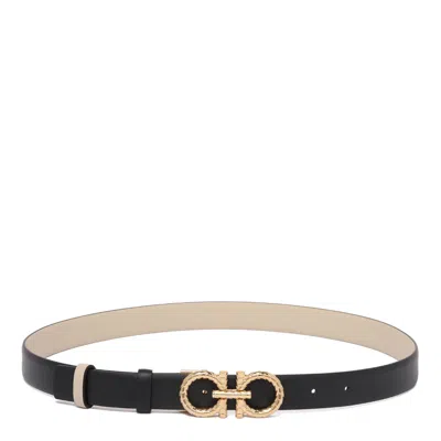Ferragamo Black Calf Leather Belts
