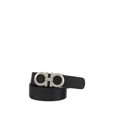 Ferragamo Black Calf Leather Bos Taurus Belt