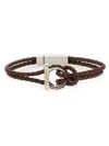 Ferragamo Black Calf Leather Bracelets In Brown