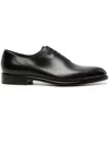 Ferragamo Black Calf Leather Derby Shoes In Black