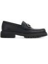 FERRAGAMO BLACK CALF LEATHER LOAFERS