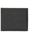 Ferragamo Black Calf Leather Wallets In Black