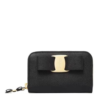 FERRAGAMO FERRAGAMO BLACK CALF WALLETS
