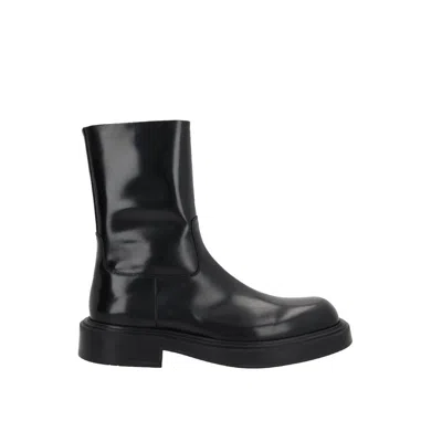 Ferragamo Black Calfskin Ankle Boots