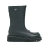 Ferragamo Black Calfskin Boots In Black