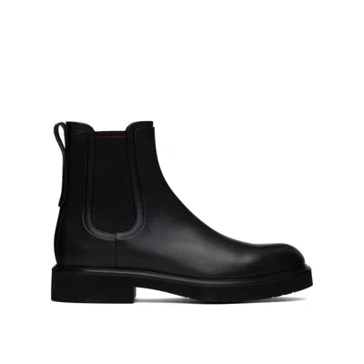 Ferragamo Black Calfskin Chelsea Boots