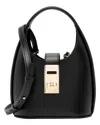 Ferragamo Medium Structured Hobo Handbag With Top Handle In Black