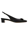 Ferragamo Bow Detail Slingback Pump In Black