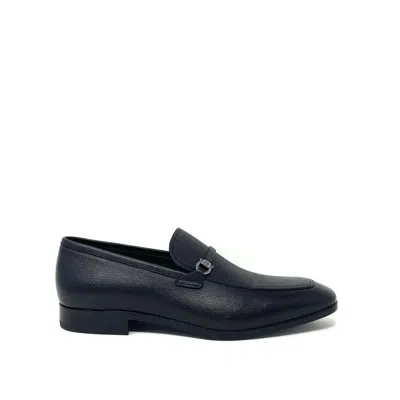 Ferragamo Black Calfskin Slip-on Loafers In Multi