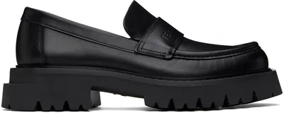 Ferragamo Black Chunky Loafers In Nero New Biscotto