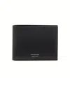Ferragamo Florence Black Bi-fold Wallet With Logo Lettering On The Front In Leather Man In Black