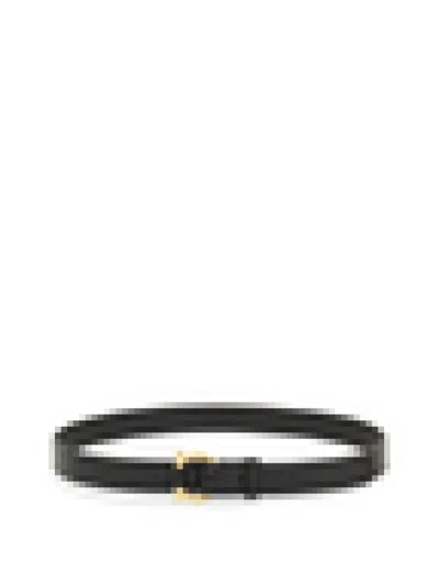 Ferragamo Women Black Classic Golden Buckle Belt