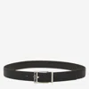 Ferragamo Square Buckle Reversible And Adjustable Grained Leather Belt In Black