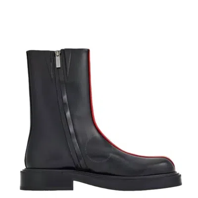 Ferragamo Black Contasting Insert Leather Ankle Boots