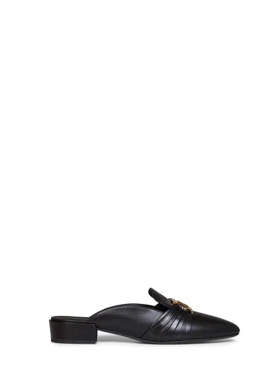 Ferragamo Black Corby Mules With Gancini Ornament