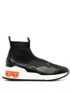 Ferragamo Black Cosma Sock High-top Sneakers Woman In Black