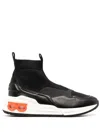 Ferragamo Cosma Gancini Leather Sock Sneaker In Multicolor