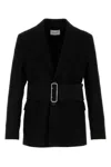 Ferragamo Black Cotton Blazer In Black