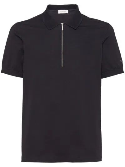 Ferragamo Poloshirt Mit Logo-stickerei In Black