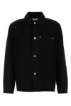 Ferragamo Monogram Jacquard Button-up Overshirt In Black