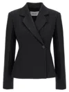 Ferragamo Tailored Blazer With Notched Lapel And Back Vent In Black