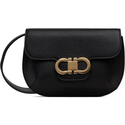 Ferragamo Black Double Gancini Mini Bag In 004 Nero || Flame Re