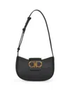 Ferragamo Gabry Black Calf Leather Shoulder Bag