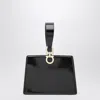 Ferragamo Mini Embellished Patent-leather Clutch In Black