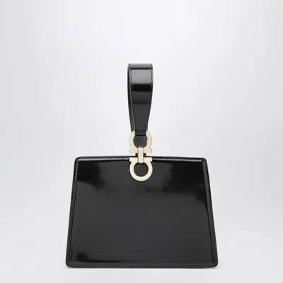 Ferragamo Black Double Gancini Mini Clutch
