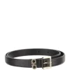 Ferragamo Black Double Hook Leather Belt In Black