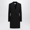 Ferragamo Black Double-breasted Wool-blend Suit In Black