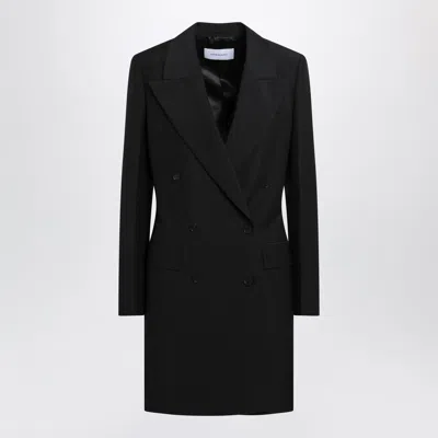 FERRAGAMO FERRAGAMO BLACK DOUBLEBREASTED WOOLBLEND SUIT