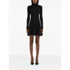 Ferragamo High-neck Mini Dress In Black