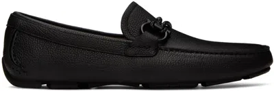 Ferragamo Black Driver Loafers In Nero || Light Grey |