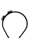 Ferragamo Crystal Embellished Cotton Blend Hair Band In Nerooro
