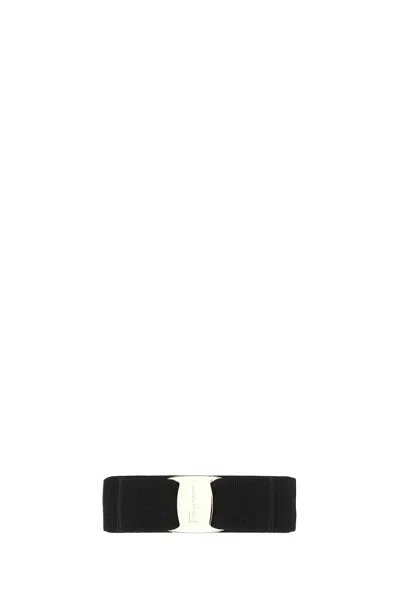 FERRAGAMO FERRAGAMO BLACK FABRIC VARA HAIR CLIP
