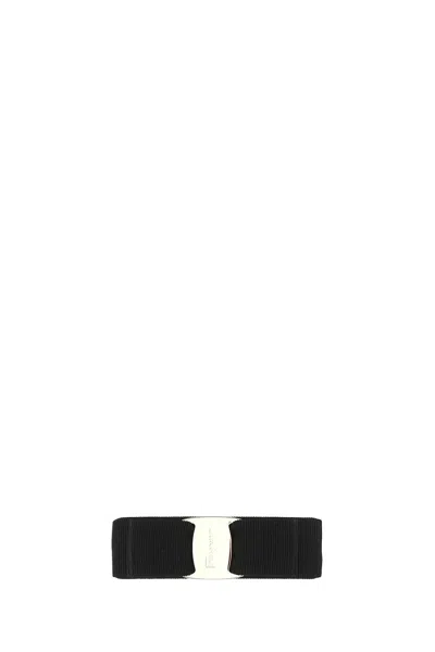 FERRAGAMO BLACK FABRIC VARA HAIR CLIP