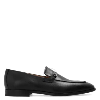 Ferragamo Black Fedro Gancini Ornament Moccasin
