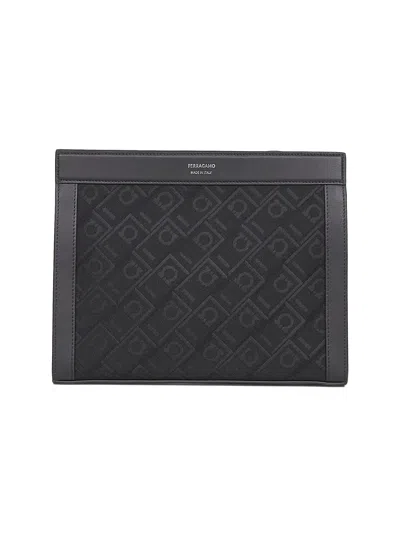 Ferragamo Black  Monogram Pouch
