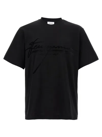 FERRAGAMO BLACK FIRMA T-SHIRT