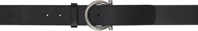 Ferragamo Black Fixed Gancini Buckle Belt In Nero