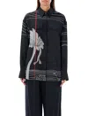 Ferragamo Black Silk Satin Shirt In Black