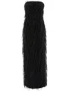 Ferragamo Fringes Maxi Dress In Black