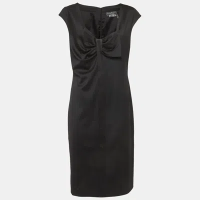 Ferragamo Black Gabardine Sheath Dress
