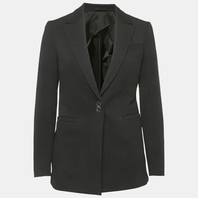 Pre-owned Ferragamo Black Gabardine Single Breasted Blazer S