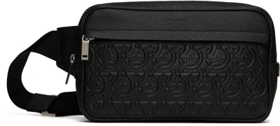 Ferragamo Black Gancini Belt Bag In Nero