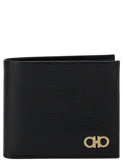 Ferragamo Black Gancini Bi-fold Wallet