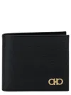 Ferragamo Black Gancini Bi-fold Wallet In Leather Man