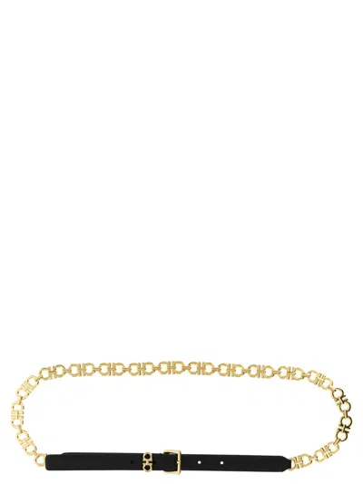 FERRAGAMO BLACK GANCINI CHAIN BELT