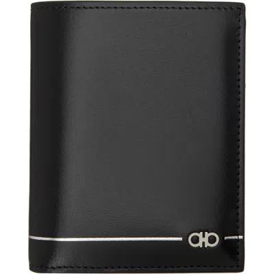 Ferragamo Black Gancini Credit Card Holder In Nero || Nero || Nero